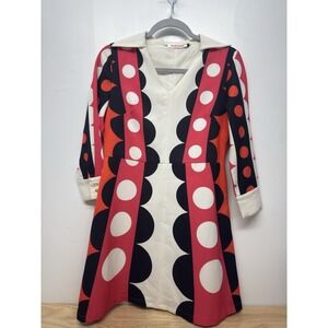 Persun Dress Large Polka Dots‎ Fit & Flare Knee Length Side Zip Collar #11